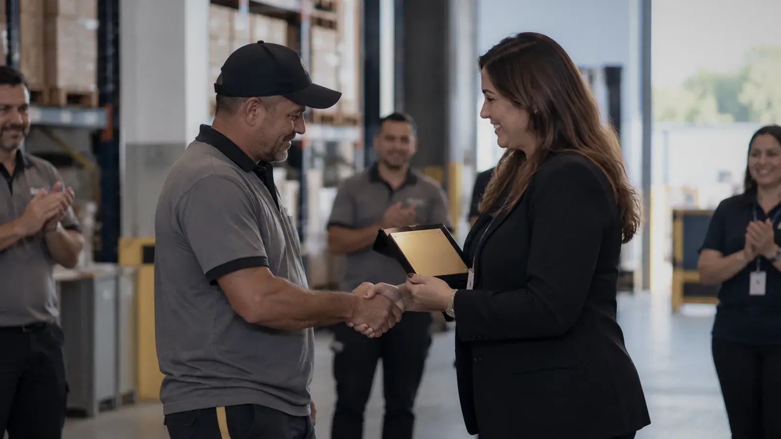 Entrega de placa de reconhecimento por tempo de empresa