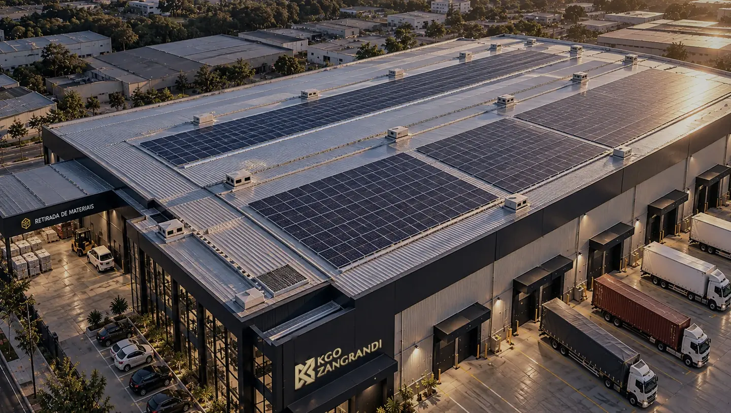 Usina solar na cobertura da sede